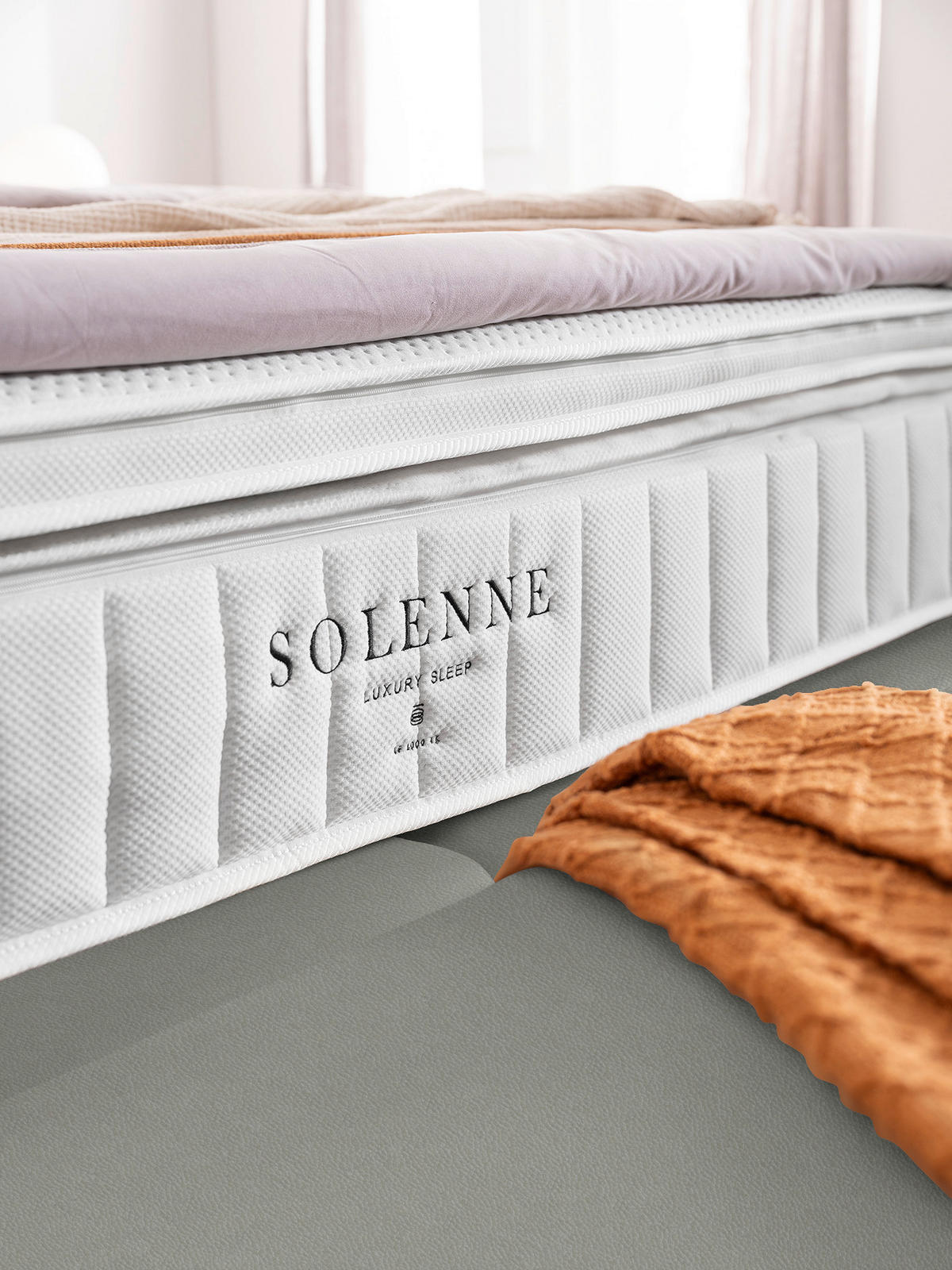 BOXSPRINGBETT 180/200 cm  in Hellgrau, Mintgrün  - Hellgrau/Schwarz, Design, Textil/Metall (180/200cm) - Johann Jakob