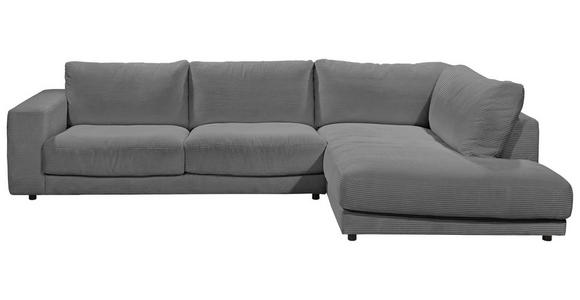 ECKSOFA  in Cord Dunkelgrau  325/224 cm  - Dunkelgrau/Schwarz, Design, Kunststoff/Textil (325/224cm) - Hom`in