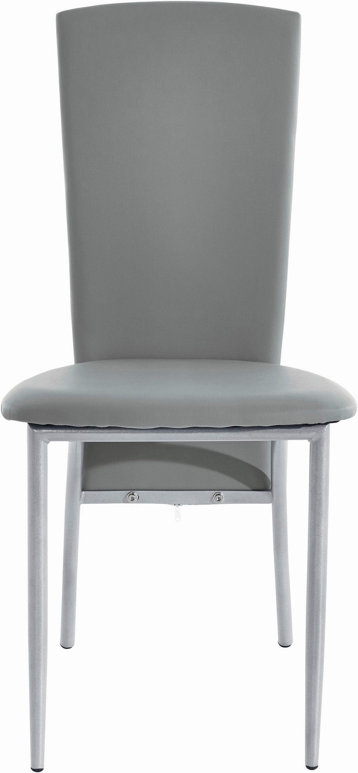 STUHL-SET 2 Stück  in Lederlook  - Chromfarben/Grau, MODERN, Textil/Metall (45/96/53cm) - MID.YOU
