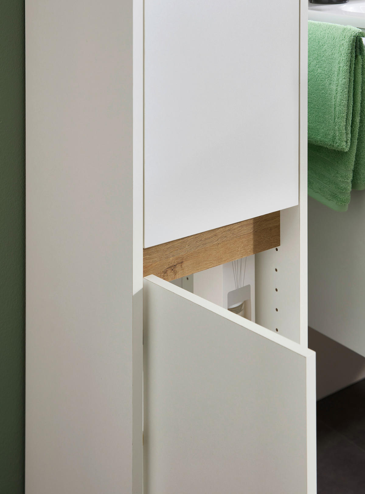 HOCHSCHRANK 32,4/182,8/32,2 cm  - Eichefarben/Weiß, KONVENTIONELL, Holzwerkstoff (32,4/182,8/32,2cm) - Xora