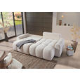 ECKSOFA in Flachgewebe Creme  - Creme/Schwarz, KONVENTIONELL, Kunststoff/Textil (256/157cm) - Carryhome