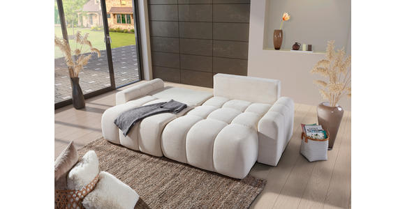 ECKSOFA in Flachgewebe Creme  - Creme/Schwarz, KONVENTIONELL, Kunststoff/Textil (256/157cm) - Carryhome