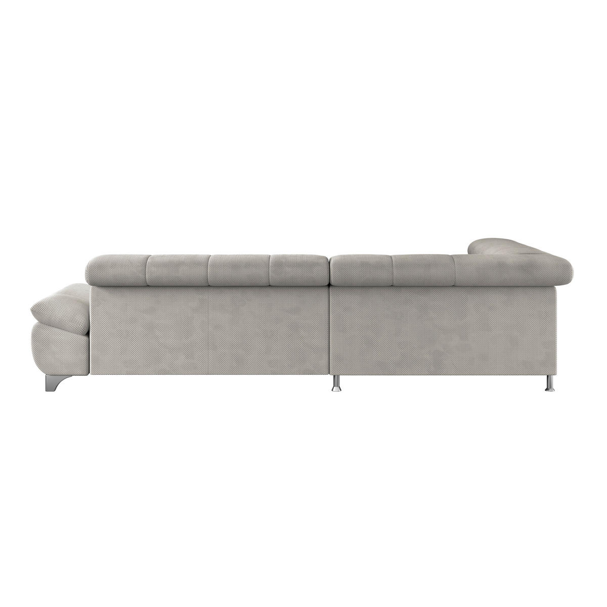 ECKSOFA Beige Chenille  - Chromfarben/Beige, KONVENTIONELL, Textil/Metall (234/312cm) - Livetastic