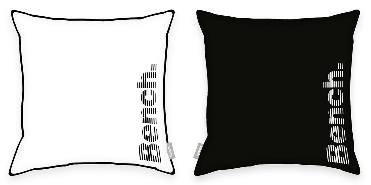 KISSENHÜLLE 50/50 cm  - Schwarz/Weiß, KONVENTIONELL, Textil (50/50cm) - Bench