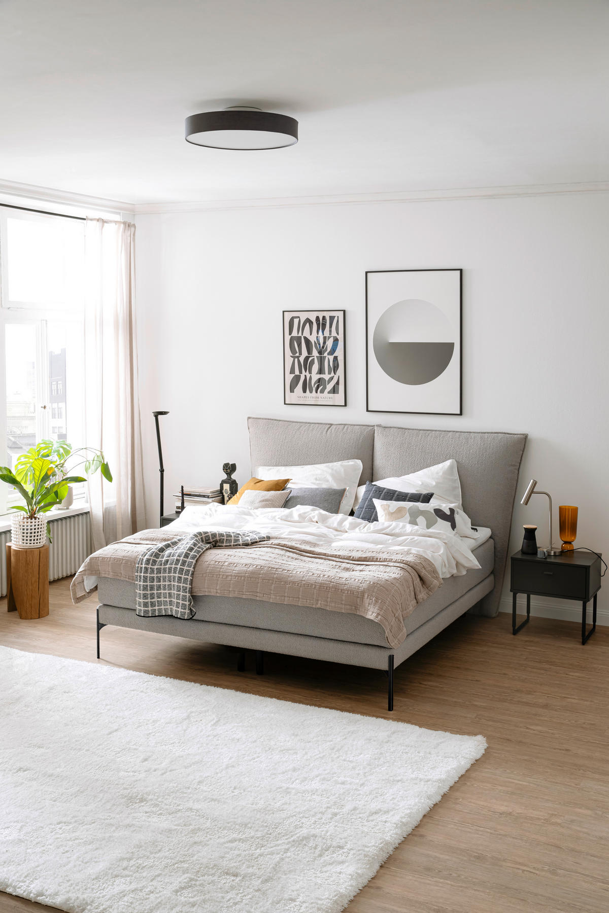 BOXSPRINGBETT 180/200 cm  in Grau  - Schwarz/Grau, KONVENTIONELL, Holz/Holzwerkstoff (180/200cm) - Schöner Wohnen