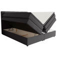 BOXSPRINGBETT 200/200 cm,  in Anthrazit, gepolstertes Kopfteil, Bettkasten, Topper, Matratzen, H2 + H3 = mittel + fest  - Anthrazit/Schwarz, KONVENTIONELL, Kunststoff/Textil (200/200cm) - Esposa