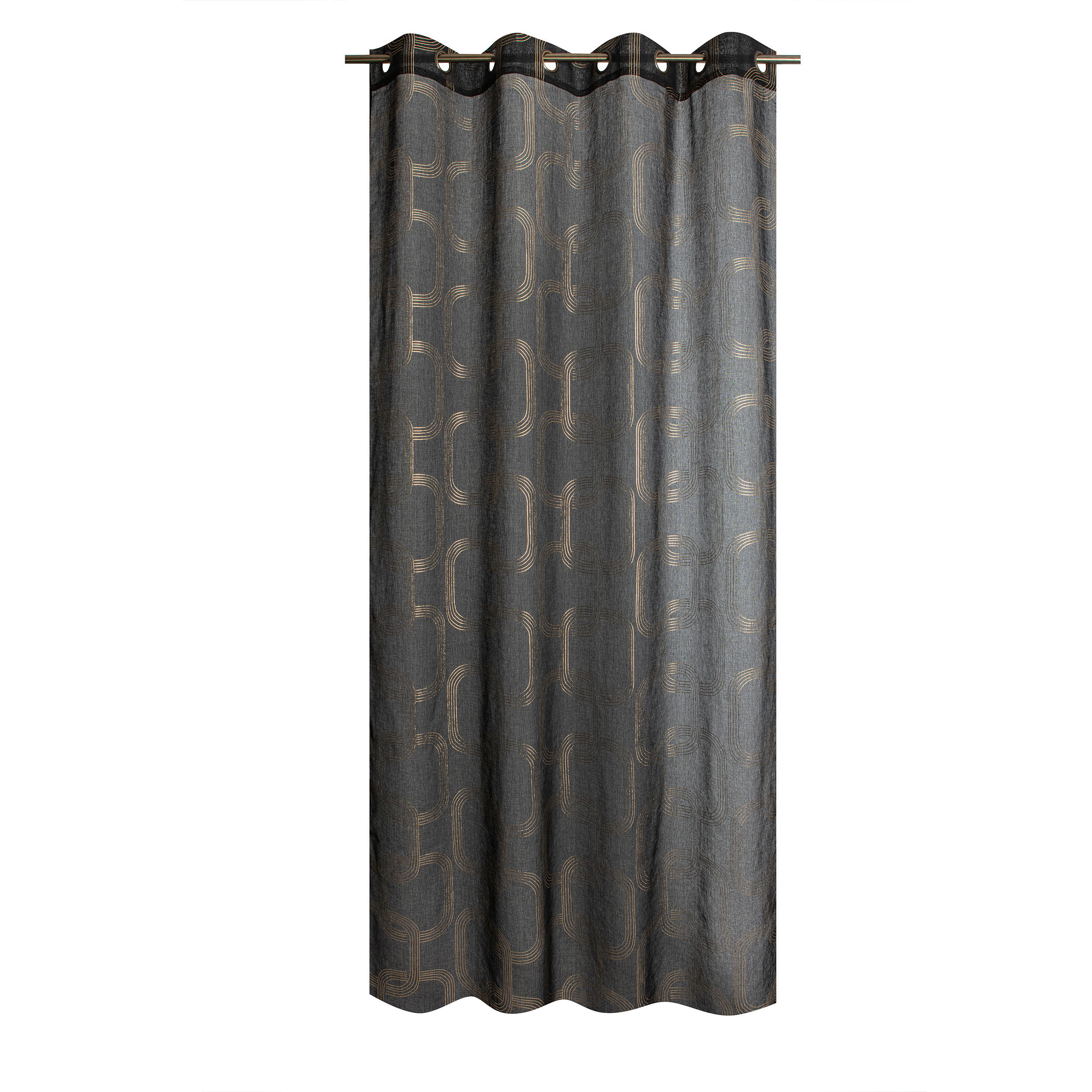 FERTIGVORHANG transparent  - Schwarz, Basics, Textil (140/240cm)