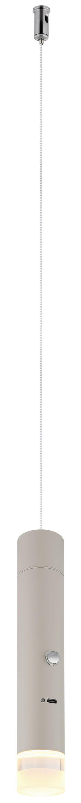 LED-HÄNGELEUCHTE PELO 38/120 cm   - Sandfarben/Klar, Design, Kunststoff/Metall (38/120cm) - Globo