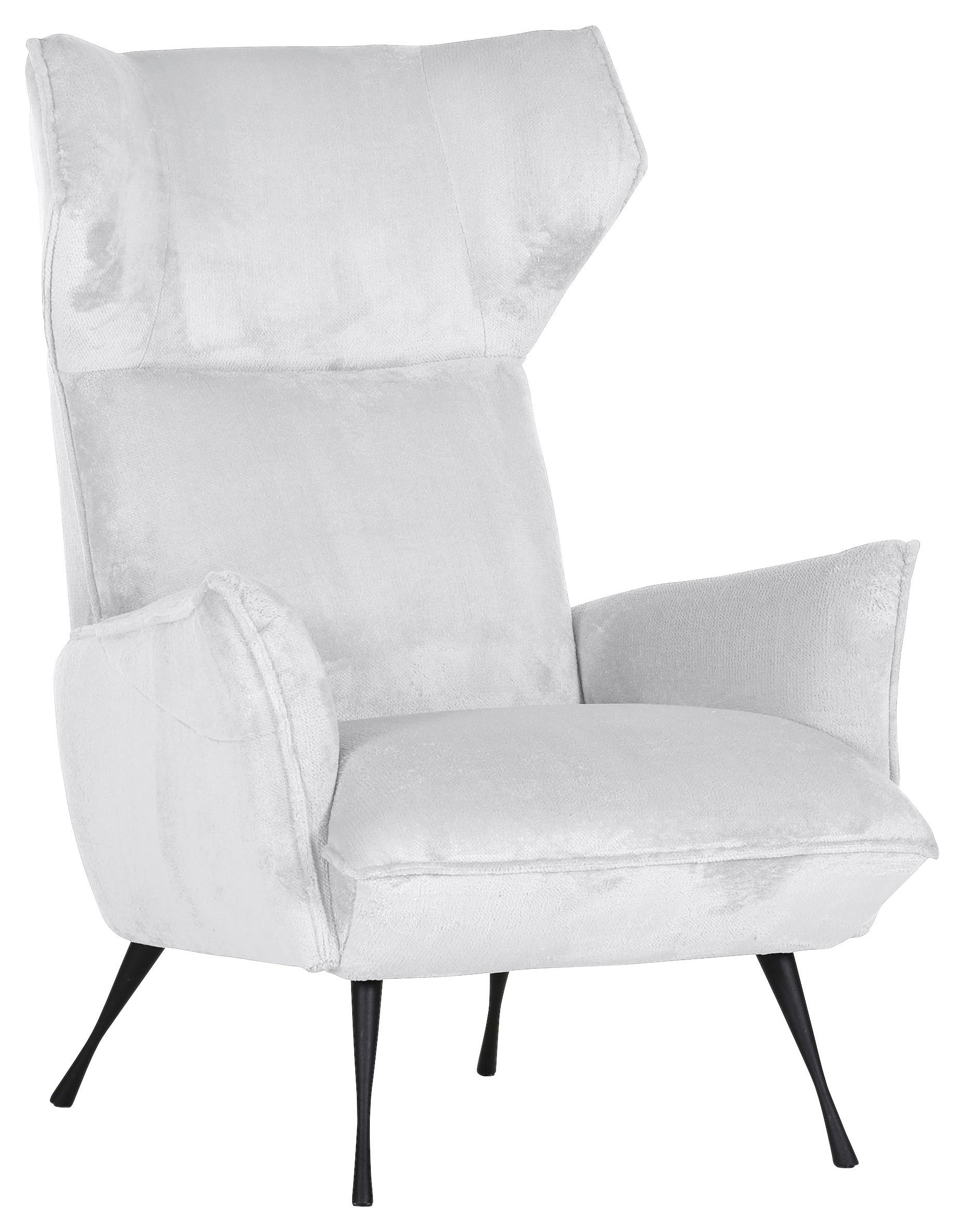 ÖRONLAPPSFÅTÖLJ i plysch vit  - vit/ljusblå, Klassisk, metall/textil (83/110/92cm) - MID.YOU