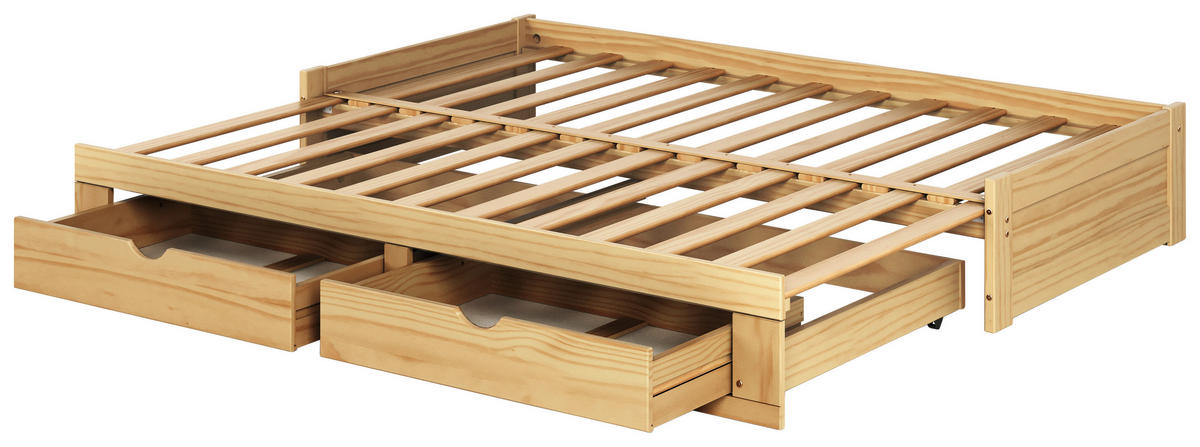 AUSZIEHBETT 90/200 cm  in Naturfarben  - Naturfarben, MODERN, Holz/Holzwerkstoff (90/200cm) - MID.YOU