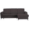 ECKSOFA in Flachgewebe Dunkelbraun  - Dunkelbraun/Silberfarben, Design, Textil/Metall (244/167cm) - Cantus