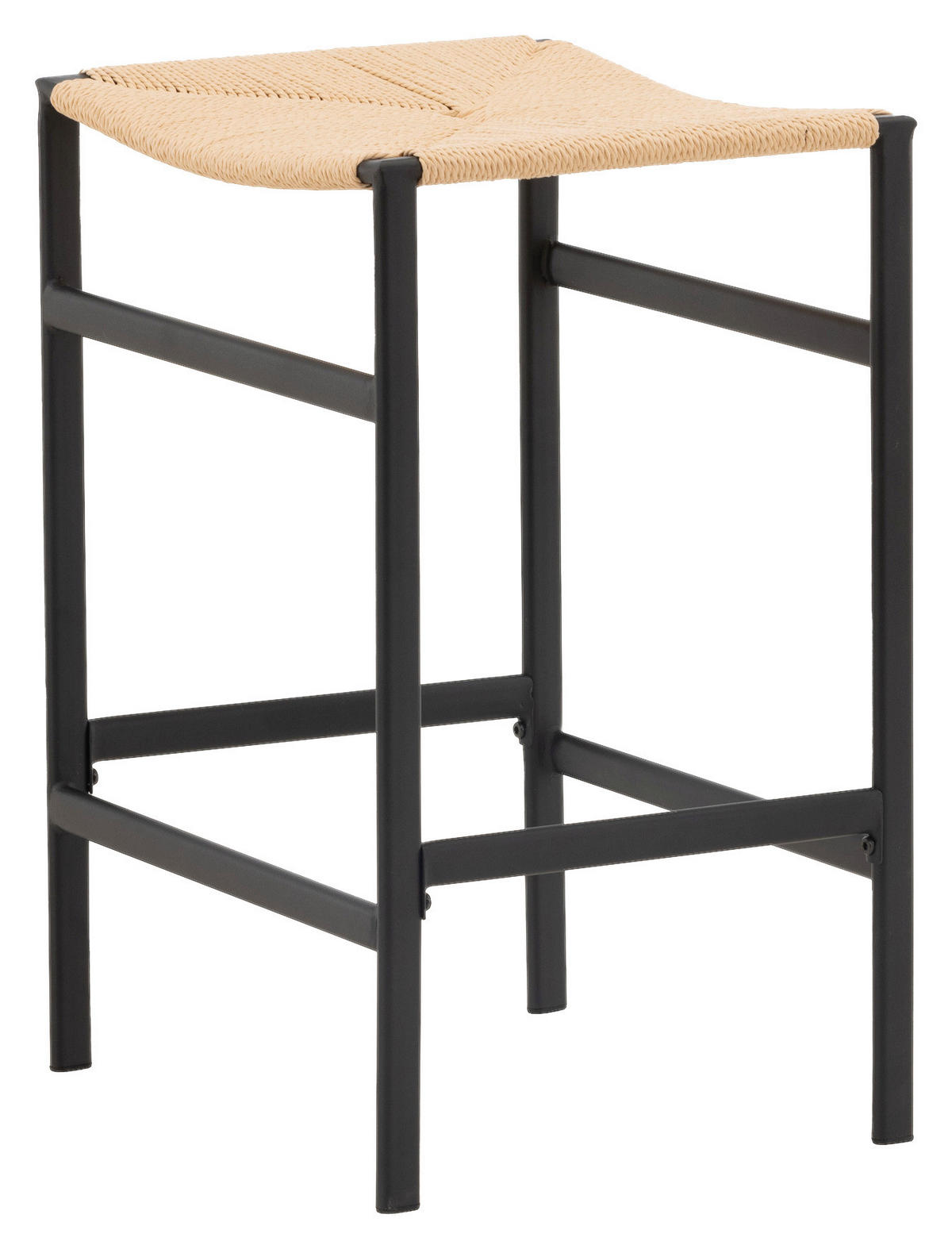 BARPALL SET i svart, beige  - beige/svart, Design, metall/trä (45/66/40cm) - Livetastic