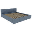 POLSTERBETT 180/200 cm,  in Blau, Lattenrost, Bettkasten,  - Blau/Schwarz, Design, Holz/Textil (180/200cm) - Xora