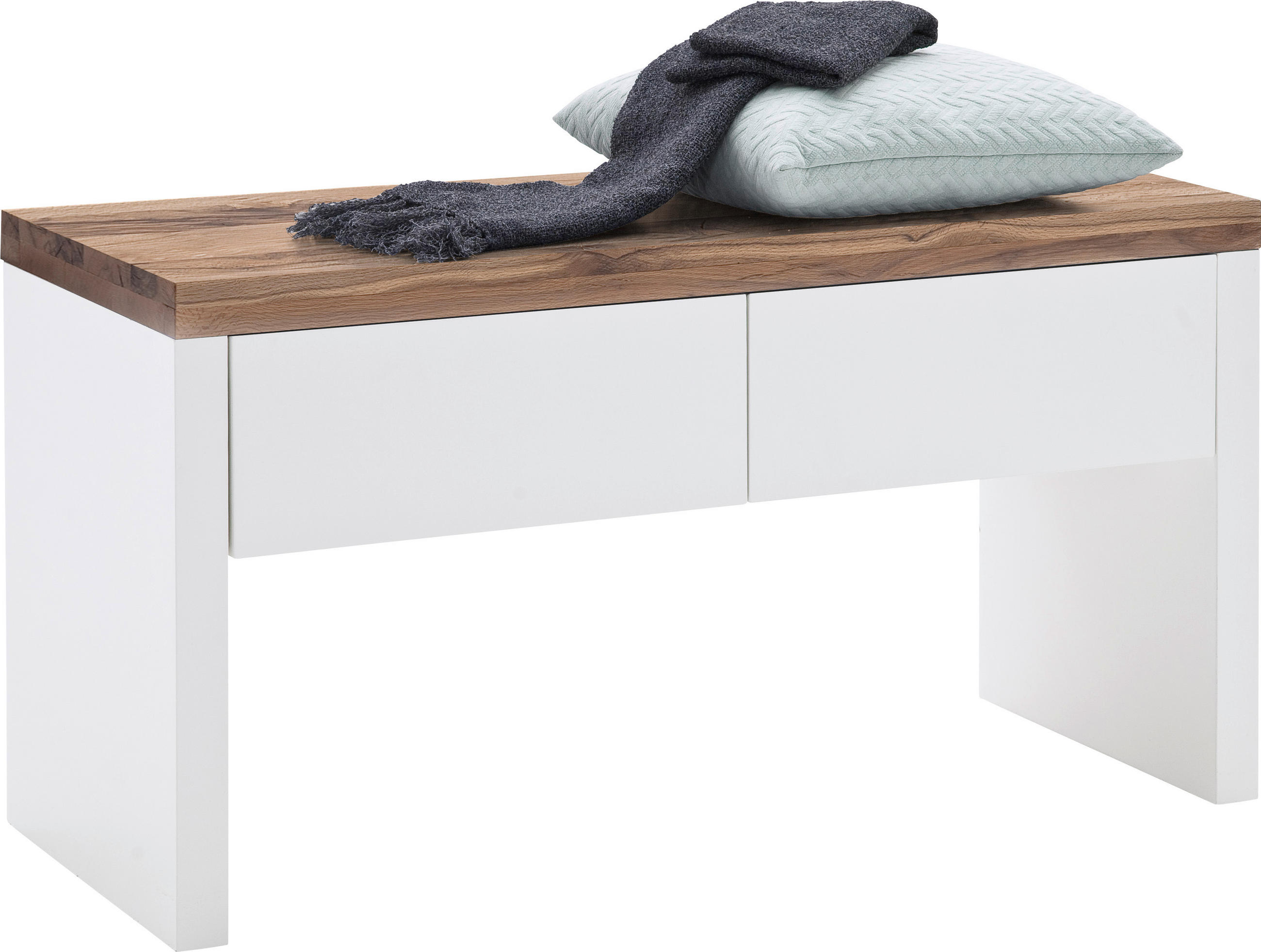 GARDEROBENBANK Romina  in 91/48/38 cm  - Eichefarben/Weiß, Design, Holz/Holzwerkstoff (91/48/38cm)