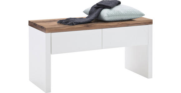 GARDEROBENBANK Romina  in 91/48/38 cm  - Eichefarben/Weiß, Design, Holz/Holzwerkstoff (91/48/38cm) - Novel