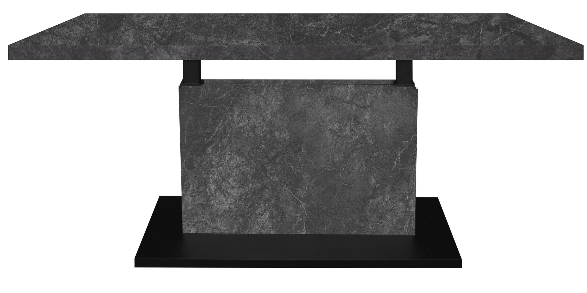 COUCHTISCH Lift rechteckig Graphitfarben, Schwarz  - Graphitfarben/Schwarz, Design, Holzwerkstoff/Metall (120/55-69/70cm) - MID.YOU