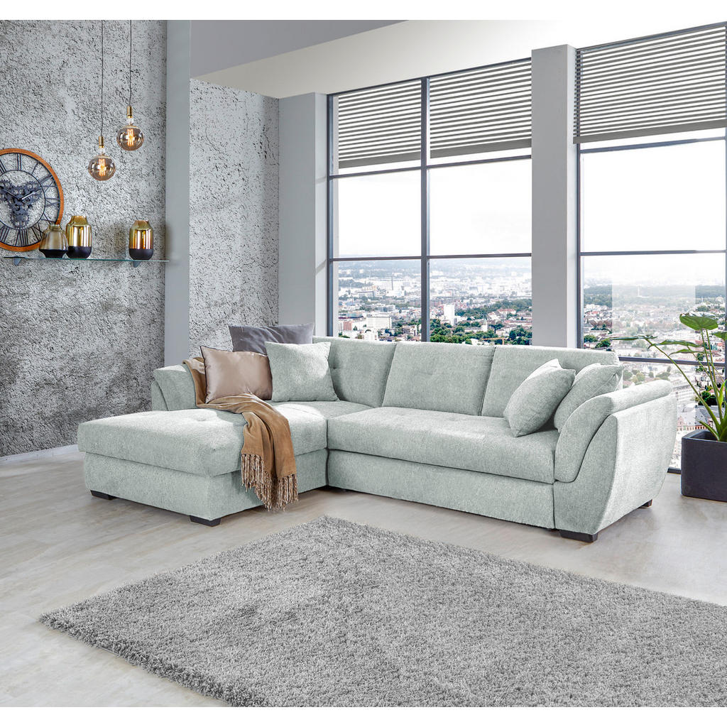 Thumbnail - Livetastic Ecksofa, Hellgrau, Textil, 3-Sitzer, Ottomane links, L-Form, 278x187 cm, seitenverkehrt erhältlich, Rücken ec...