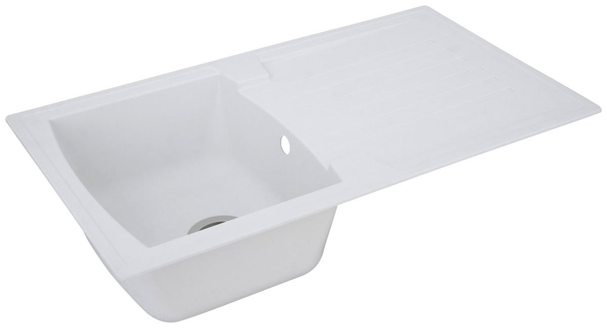 SPÜLE 1712BOSTON86X50W  - Weiß, Trend, Glas/Kunststoff (86/20/50cm) - Respekta