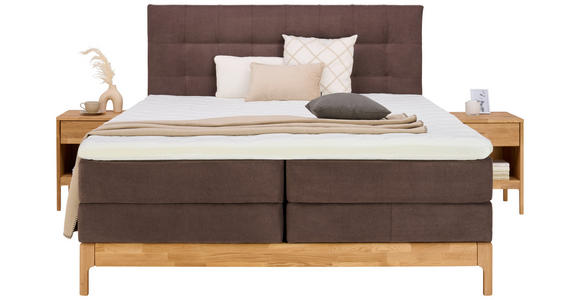 BOXSPRINGBETT 160/200 cm  in Braun, Wildeiche  - Wildeiche/Braun, Natur, Holz/Textil (160/200cm) - Linea Natura