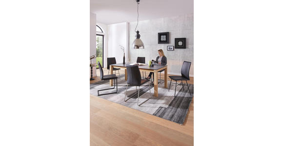 ESSTISCH in Holz, Kunststoff 180(280)/100/75 cm - Eichefarben/Graphitfarben, Design, Holz/Kunststoff (180(280)/100/75cm) - Dieter Knoll