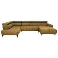 WOHNLANDSCHAFT in Velours Gelb, Goldfarben  - Gelb/Goldfarben, Design, Textil/Metall (191/340/172cm) - Stylife