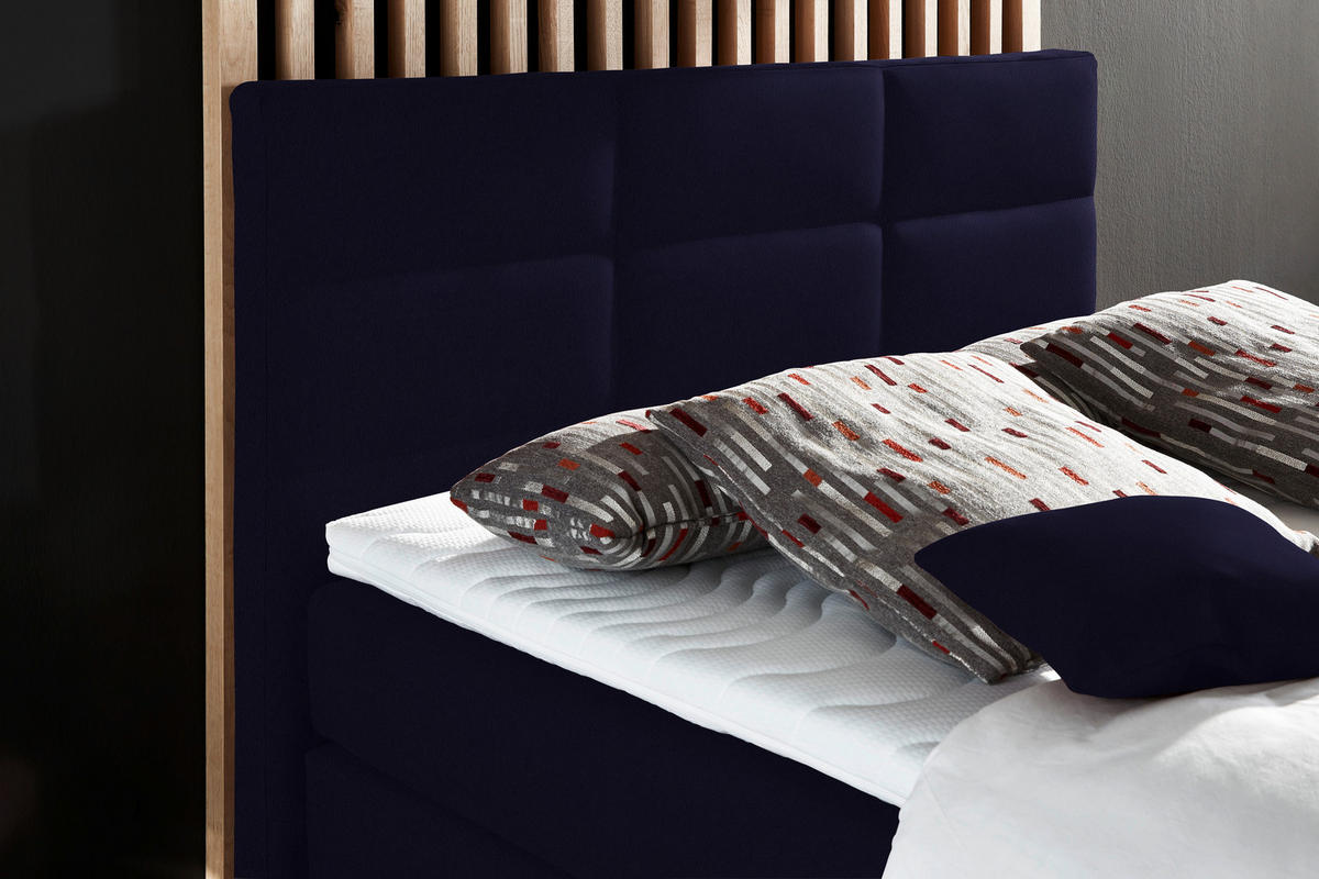 BOXSPRINGBETT 140/200 cm  in Schwarz  - Alufarben/Schwarz, KONVENTIONELL, Textil/Metall (140/200cm) - Dieter Knoll