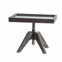 NACHTTISCH Akazie massiv Grau  - Grau, Design, Glas/Holz (52/34-53/42cm) - Hasena