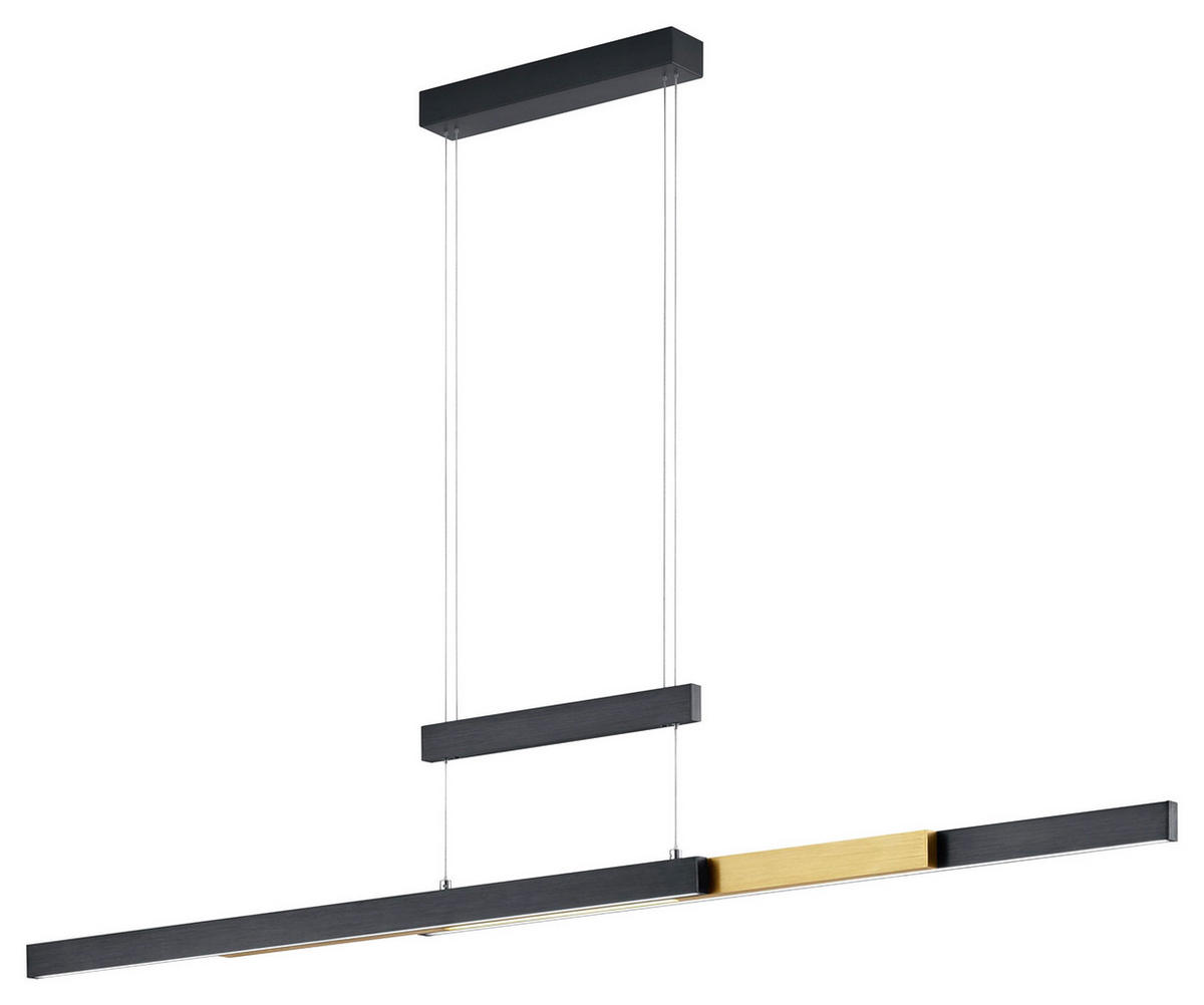 LED-HÄNGELEUCHTE 95-150,5/5,8/95-150 cm    - Messingfarben/Schwarz, Design, Metall (95-150,5/5,8/95-150cm) - Trio Leuchten