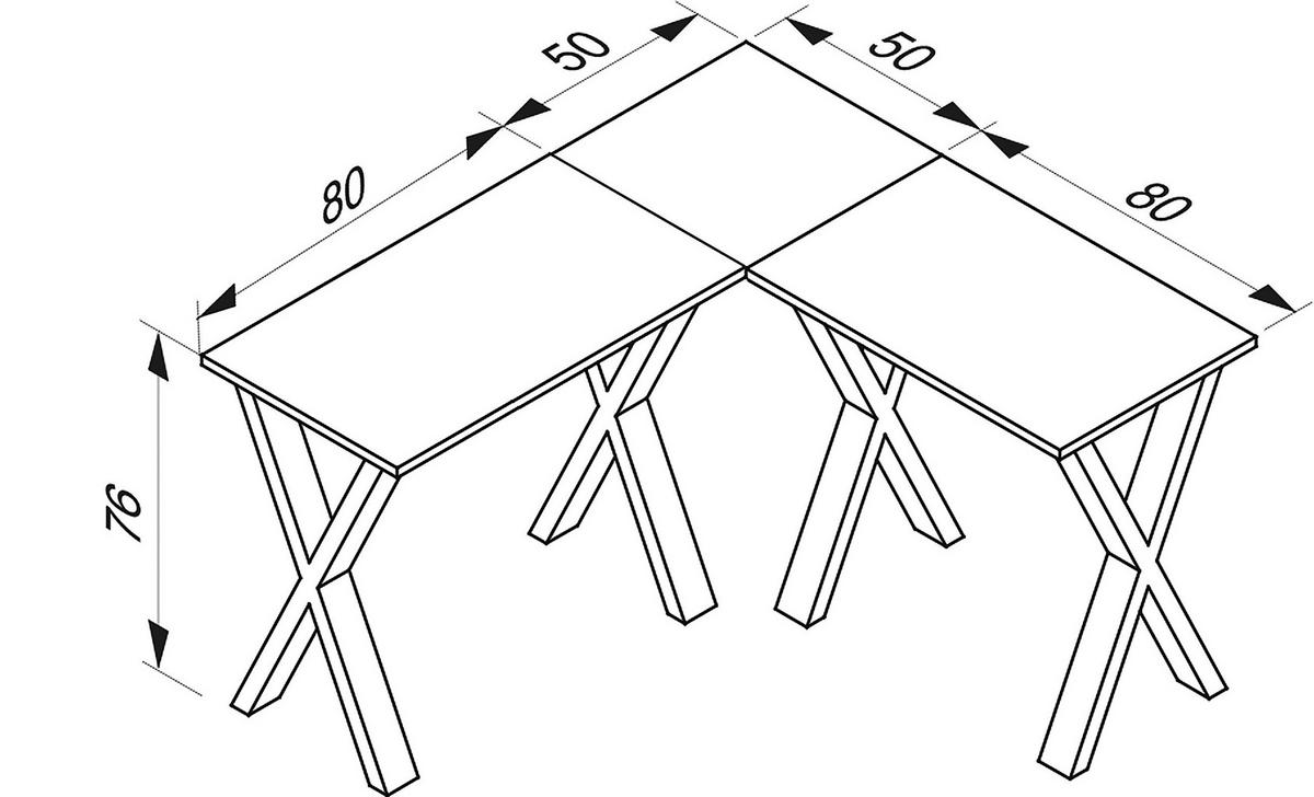 ECKSCHREIBTISCH 130/50/76 cm  in Silberfarben, Weiß  - Silberfarben/Weiß, MODERN, Holzwerkstoff/Metall (130/50/76cm) - MID.YOU