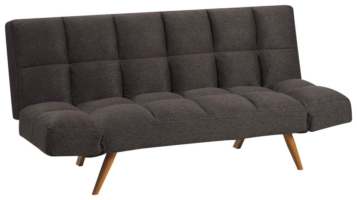BÄDDSOFFA i vävt tyg mörkgrå  - mörkgrå/naturfärgad, Design, metall/textil (182/87/82cm) - Livetastic