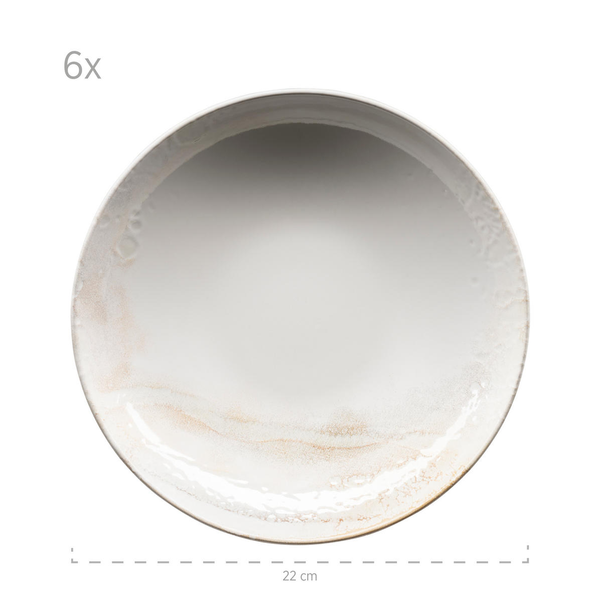 TAFELSERVICE Weiß, Beige Ossia 18-teilig  - Beige/Weiß, Basics, Keramik (40,5/36,5/49cm) - Mäser
