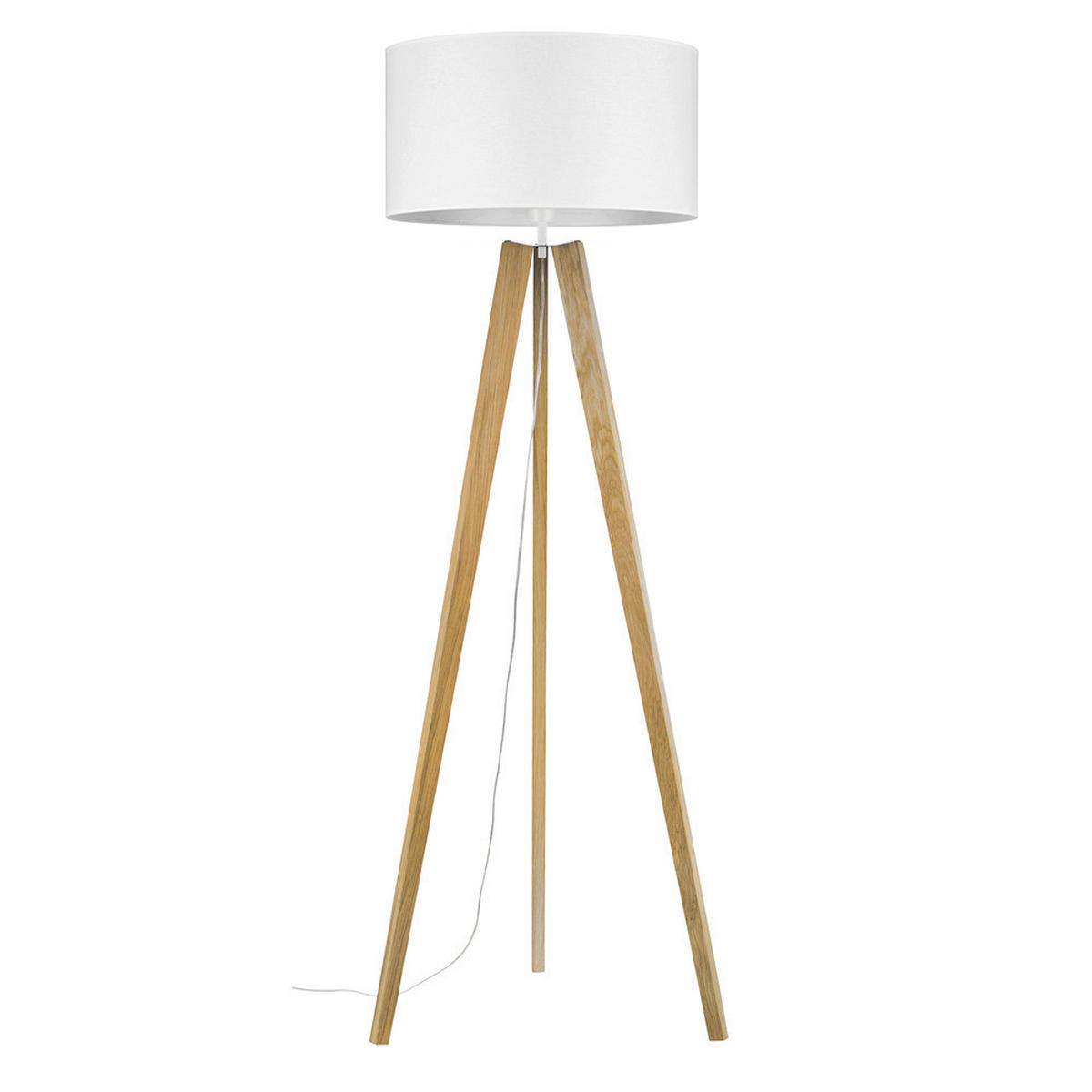 STOJACIA LAMPA, 50/165 cm  - hnedá/biela, Natur, kov/drevo (50/165cm)