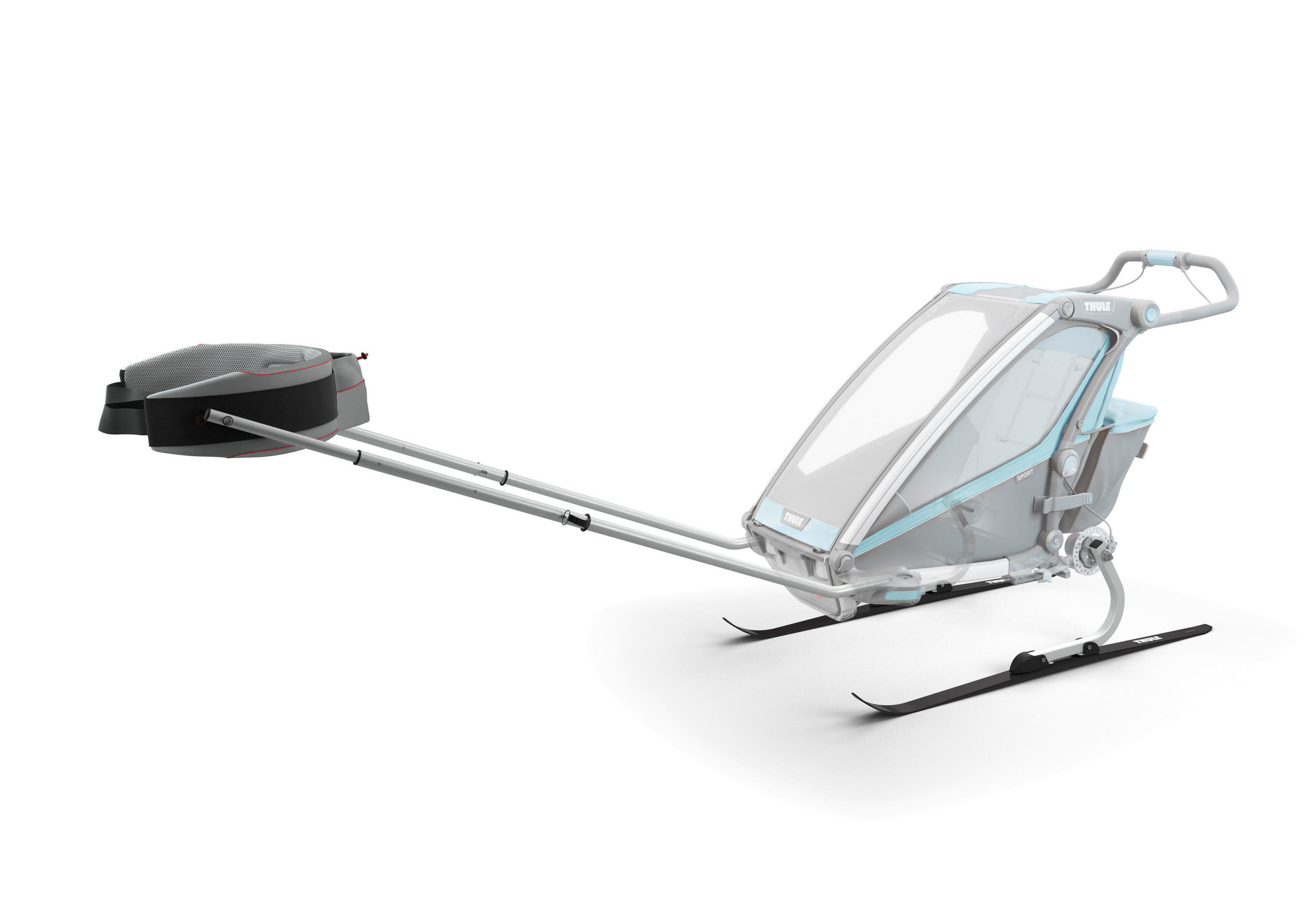 SKILANGLAUF-SET Chariot  - Schwarz/Alufarben, Basics, Metall - Thule