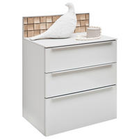 NACHTTISCH 58/62,5/40 cm  in massiv Eiche Grau, Eichefarben  - Eichefarben/Alufarben, Design, Glas/Holz (58/62,5/40cm) - Dieter Knoll