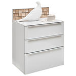 NACHTKÄSTCHEN in massiv Eiche Grau, Eichefarben  - Eichefarben/Alufarben, Design, Glas/Holz (58/62,5/40cm) - Dieter Knoll