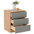 NACHTSCHRANK 50/60/40 cm Eiche massiv  - Taupe/Eichefarben, Natur, Glas/Holz (50/60/40cm) - Linea Natura