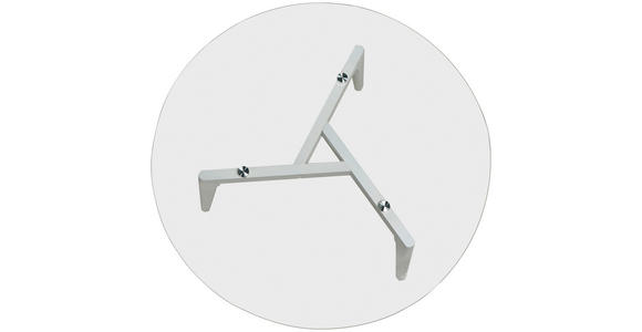 COUCHTISCH Eiche massiv ESG 90/90/45 cm rund Klar, Weiß  - Klar/Weiß, Design, Glas/Holz (90/90/45cm) - Carryhome