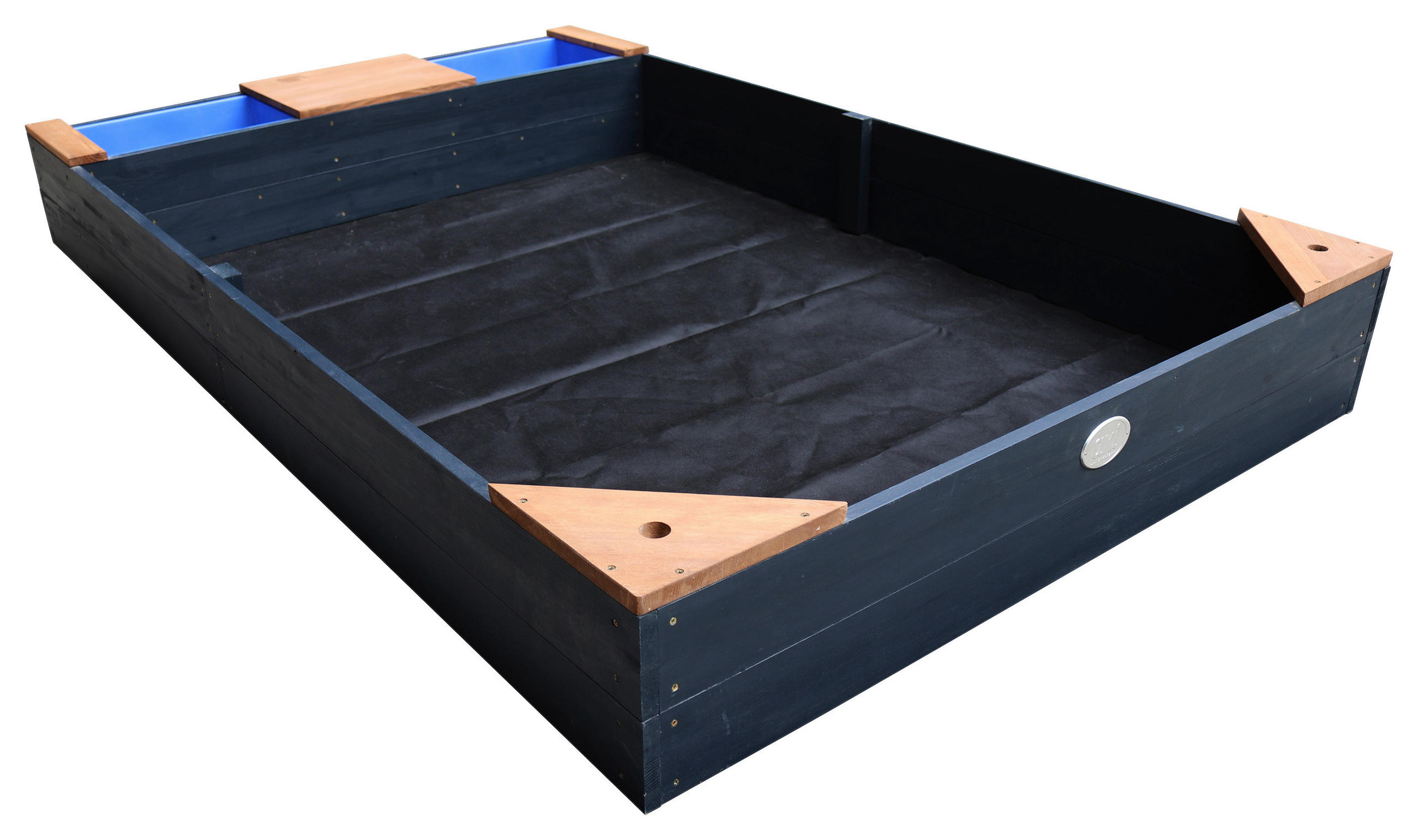 SANDKASTEN  - Anthrazit/Braun, Konventionell, Holz (115/21,8/180cm)