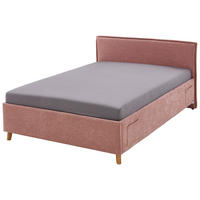 POLSTERBETT 140/200 cm  in Rosa  - Eichefarben/Rosa, KONVENTIONELL, Holz/Textil (140/200cm) - Stylife