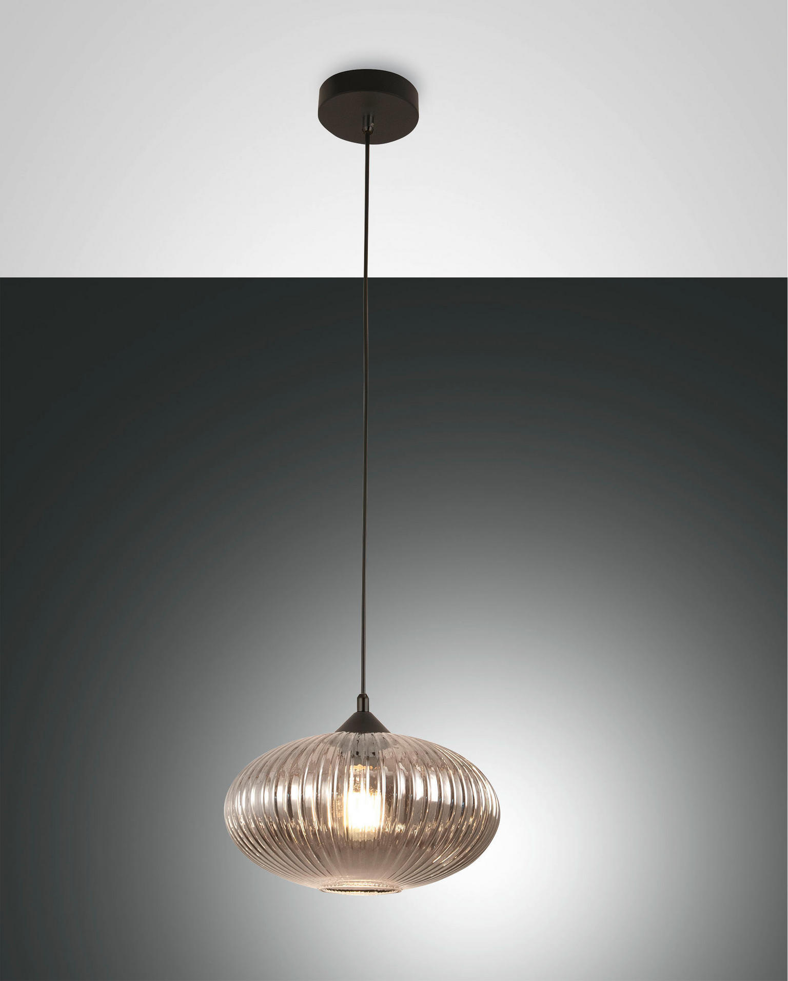 PENDELLEUCHTE FIORDALISO 30/200 cm Schwarz, Grau - Einrichtungsbeisiel