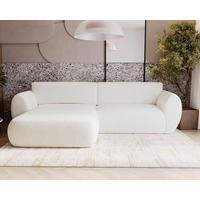 ECKSOFA SOLIS in Chenille Creme  170/288 cm  - Creme/Schwarz, Design, Kunststoff/Textil (170/288cm) - Livetastic