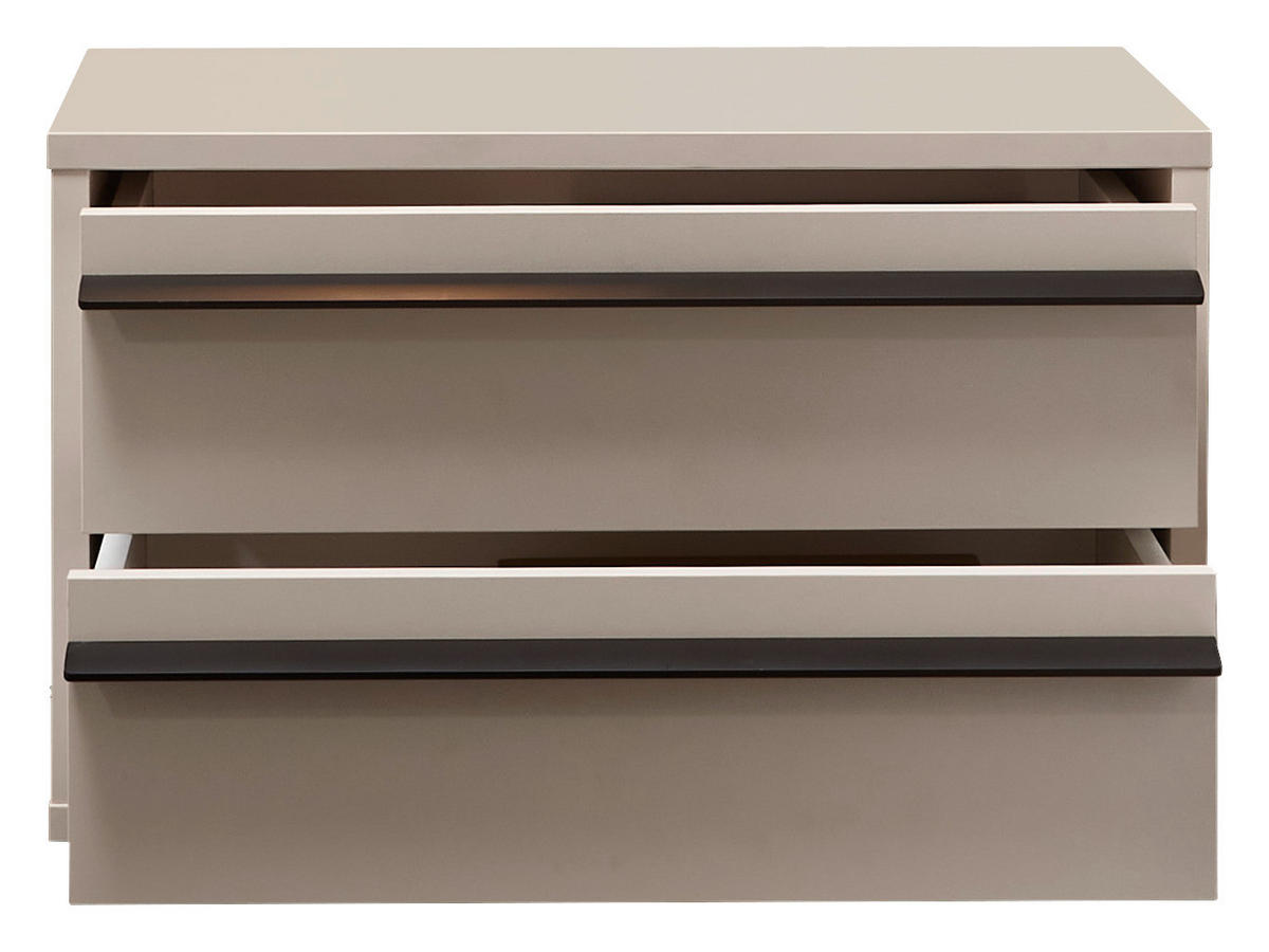 NACHTSCHRANK 50/31/34 cm  - Kaschmir/Schwarz, KONVENTIONELL, Holzwerkstoff/Metall (50/31/34cm) - Chameo