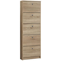 OMARA Z LOPUTAMI ZA ČEVLJE hrast sonoma - srebrne barve/hrast sonoma, Moderno, umetna masa/leseni material (58,5/169/17cm) - Carryhome