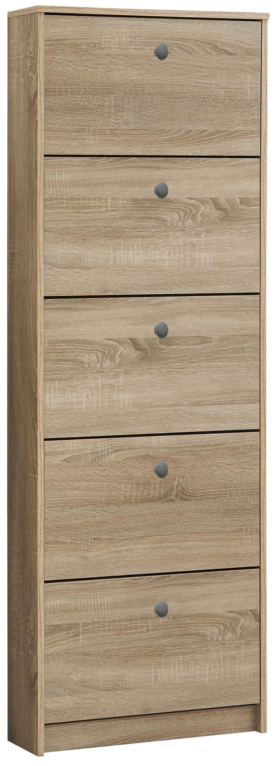 OMARA Z LOPUTAMI ZA ČEVLJE hrast sonoma - srebrne barve/hrast sonoma, Moderno, umetna masa/leseni material (58,5/169/17cm) - Carryhome
