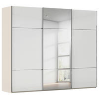 SCHWEBETÜRENSCHRANK Weiss, Champagner  - Chromfarben/Weiss, Konventionell, Glas/Holzwerkstoff (242/223/68cm) - Novel