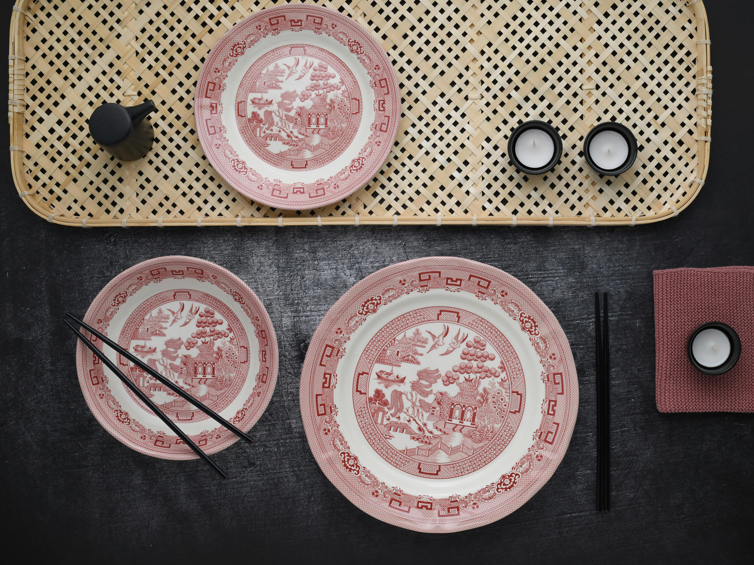 TAFELSERVICE China Town 18-teilig  - Rot/Weiß, Basics, Keramik (31/30/32cm) - Creatable