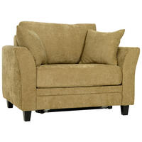 BÄDDFÅTÖLJ i chenille olivgrön  - olivgrön/svart, Klassisk, metall/trä (120/87/93cm) - Hom`in