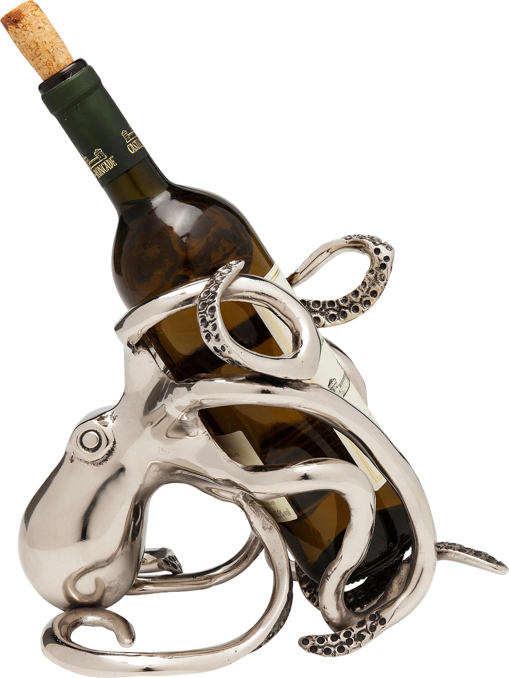 FLASCHENHALTER - Silberfarben, Design, Metall (17/24/21cm) - Kare-Design