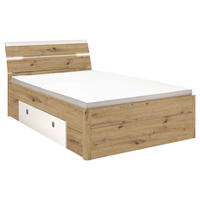 KREVET S PROSTOR. ZA ODLAGANJ   140/200 cm   bijela, hrast Artisan  - bijela/hrast Artisan, Konvencionalno, drvni materijal/plastika (140/200cm) - MID.YOU