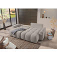 ECKSOFA in Flachgewebe Greige  - Greige/Schwarz, KONVENTIONELL, Kunststoff/Textil (256/157cm) - Carryhome